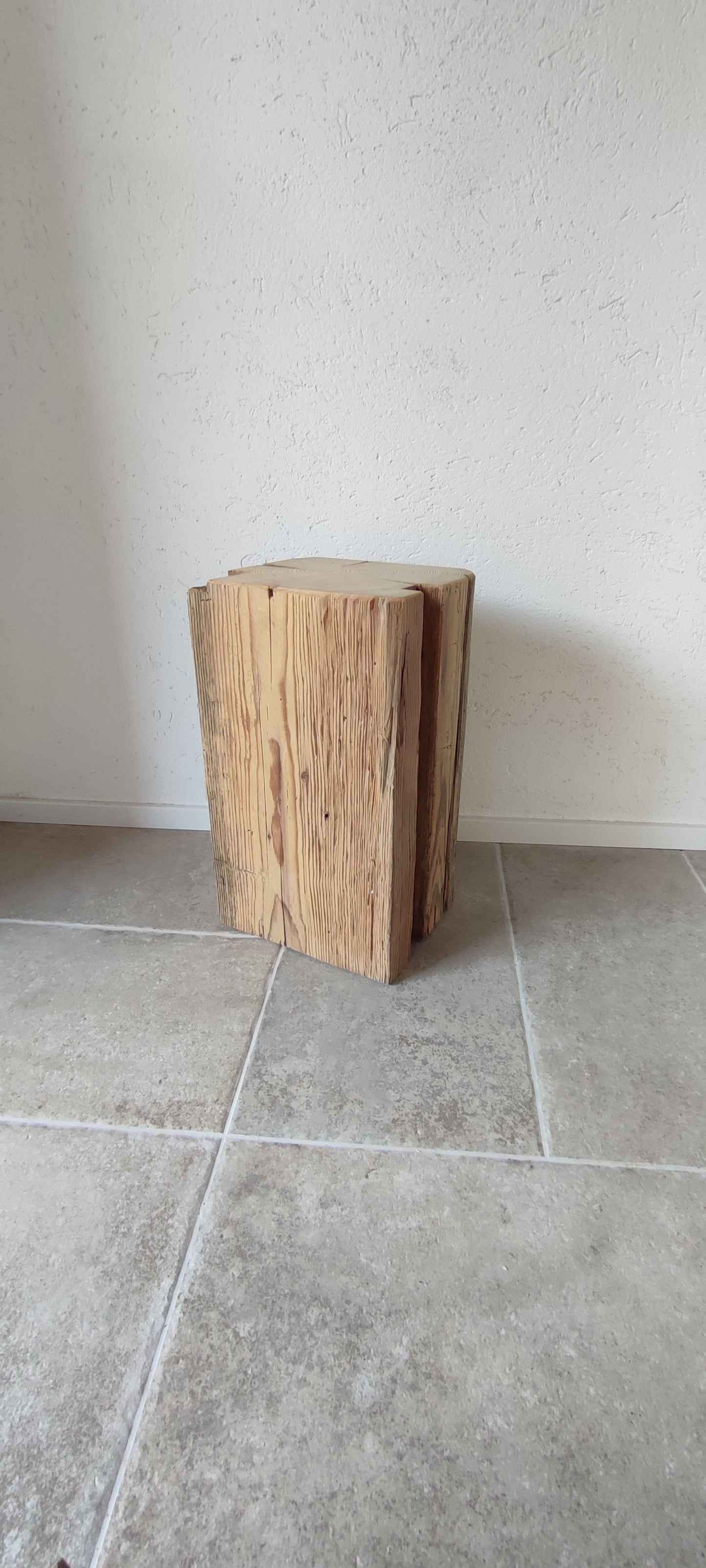 Holzklotz Hocker Altholz Holzblock