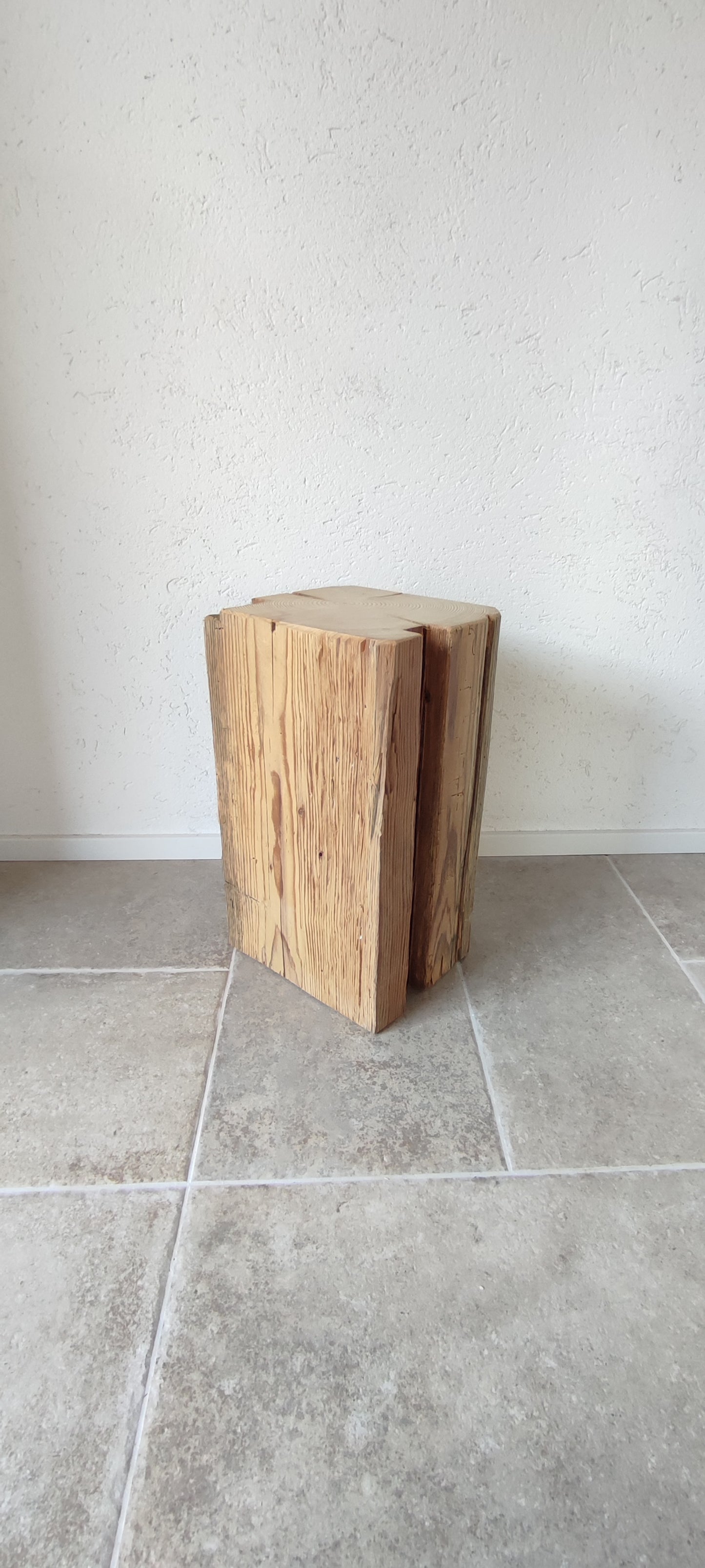 Holzklotz Hocker Altholz Holzblock