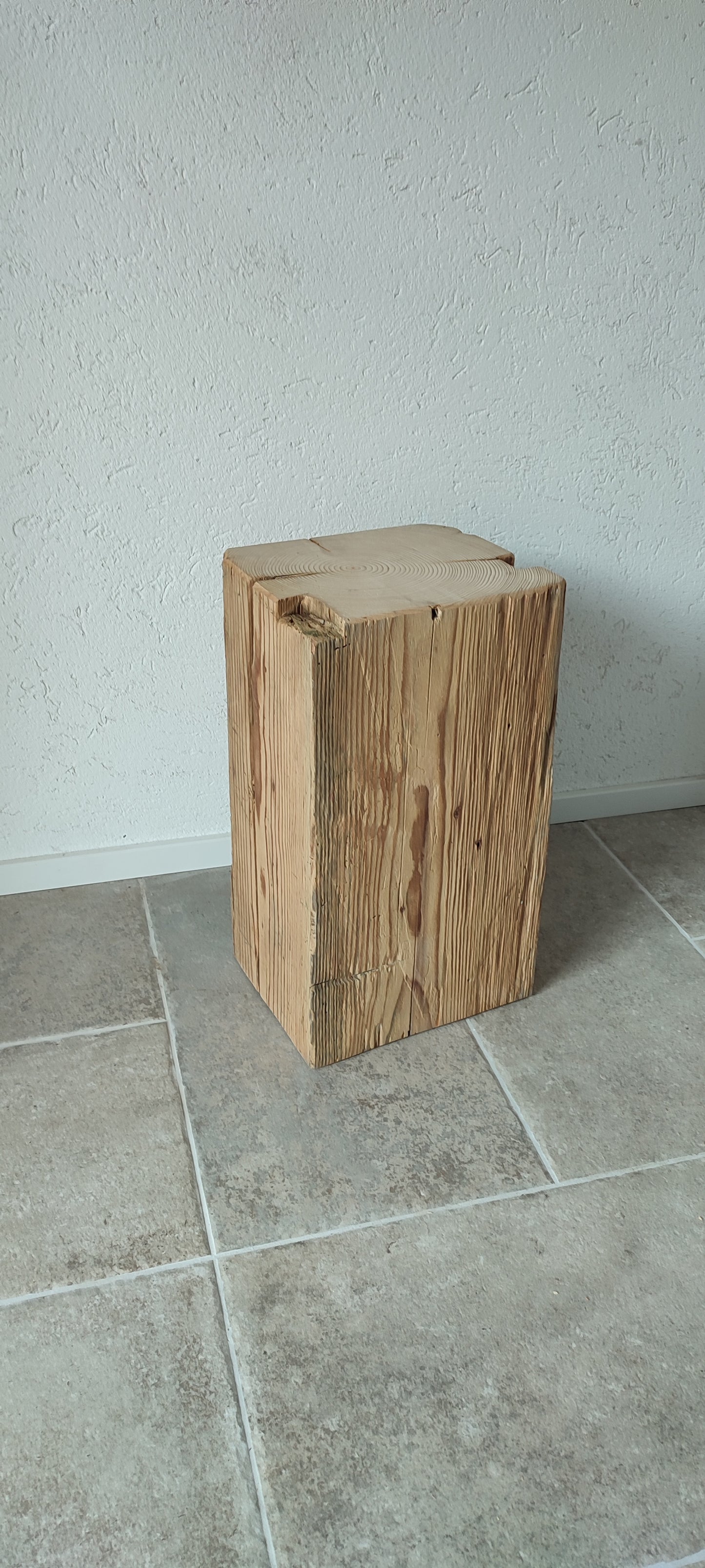 Holzklotz Hocker Altholz Holzblock