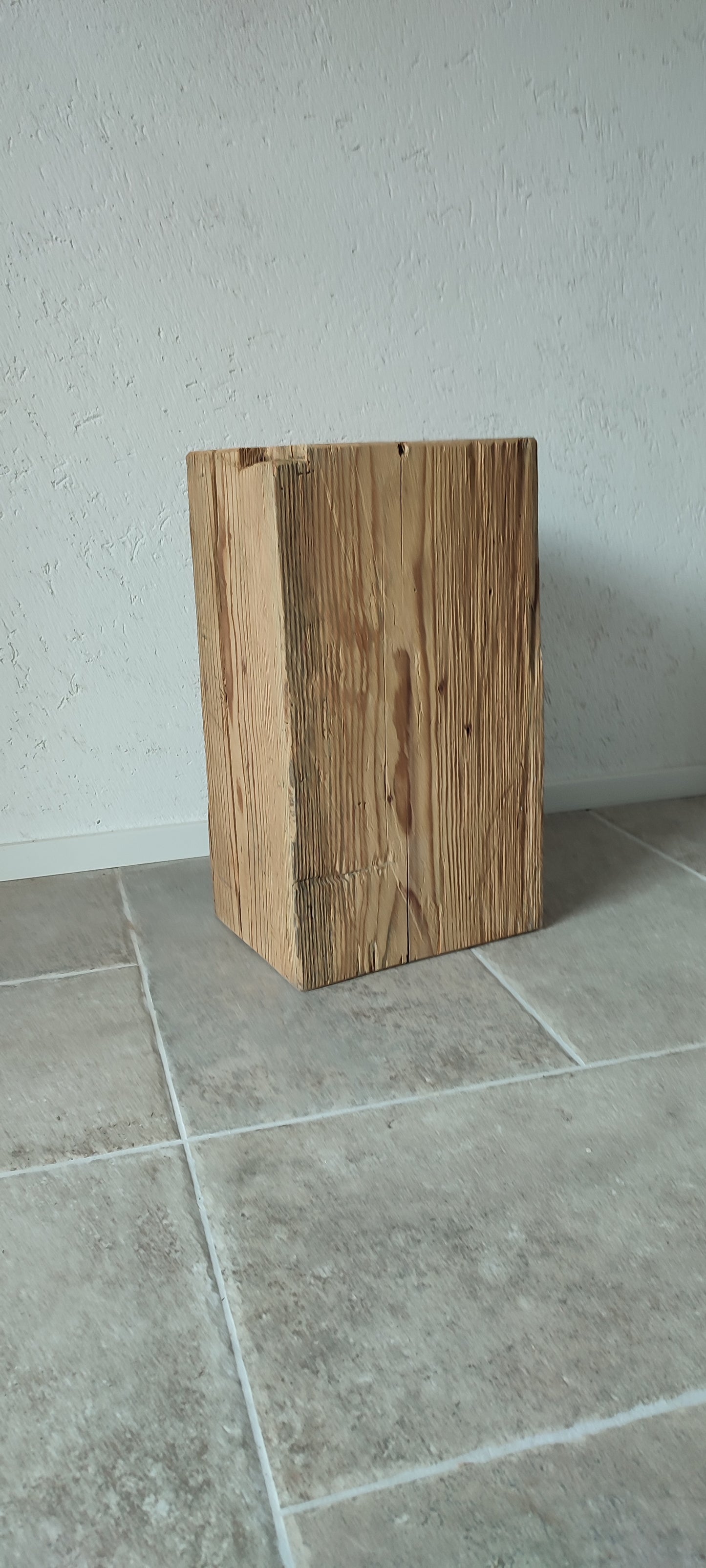 Holzklotz Hocker Altholz Holzblock