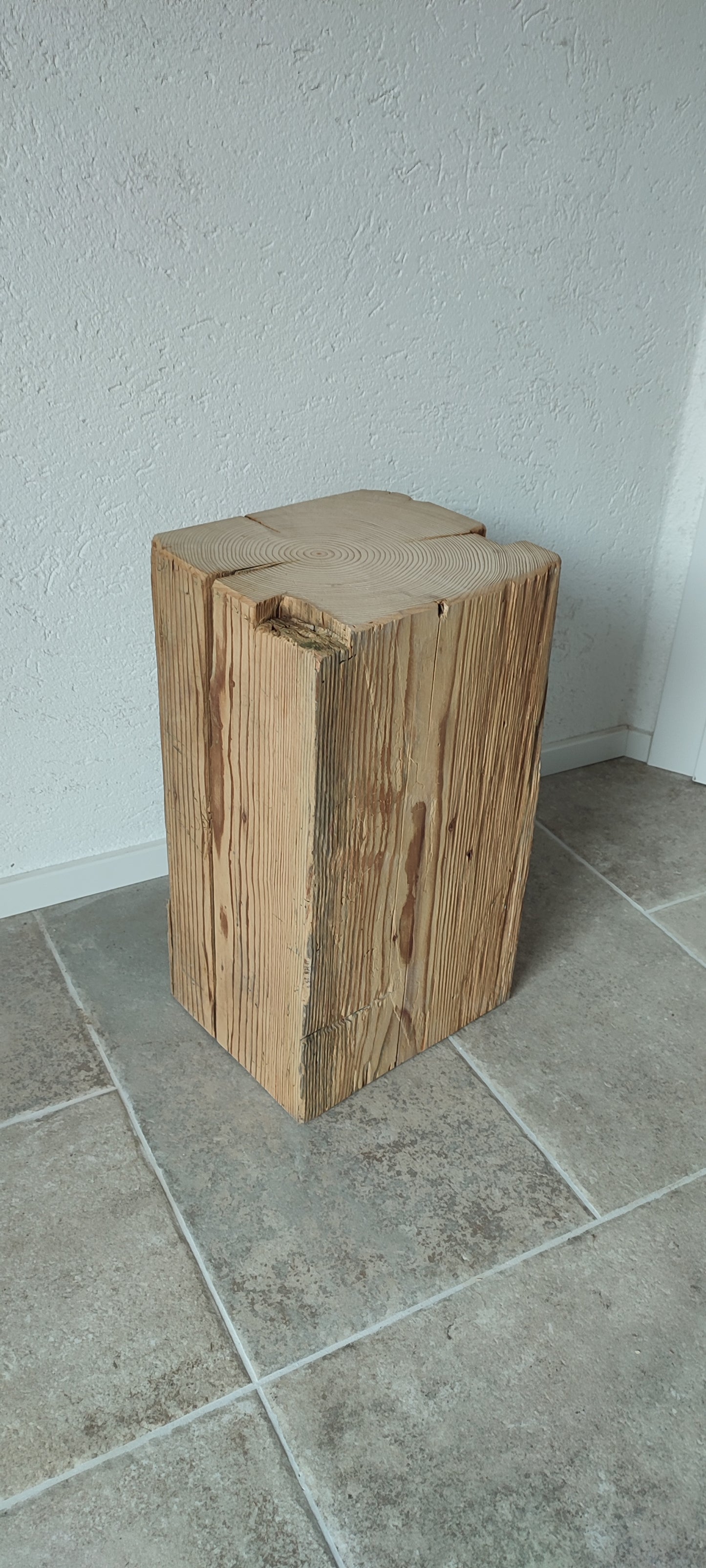 Holzklotz Hocker Altholz Holzblock