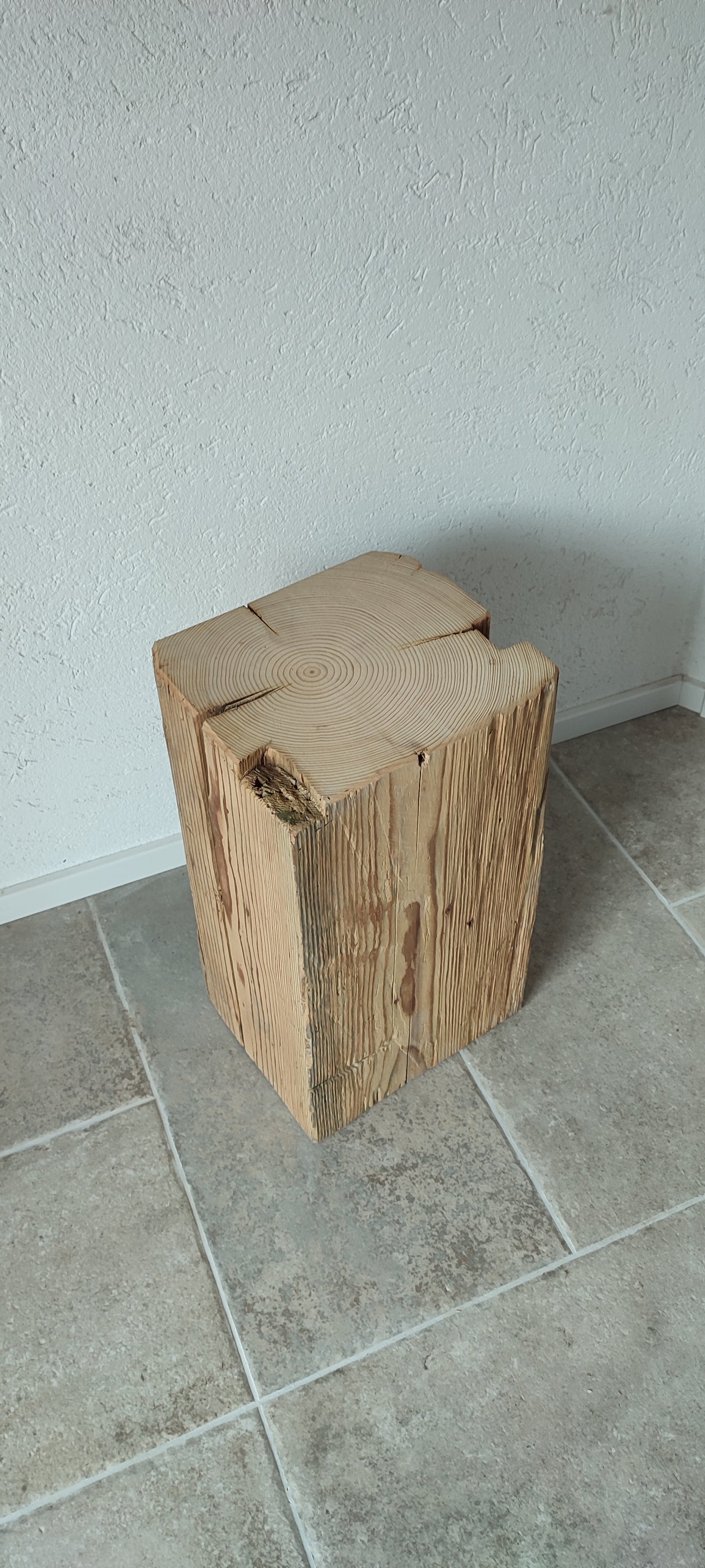 Holzklotz Hocker Altholz Holzblock