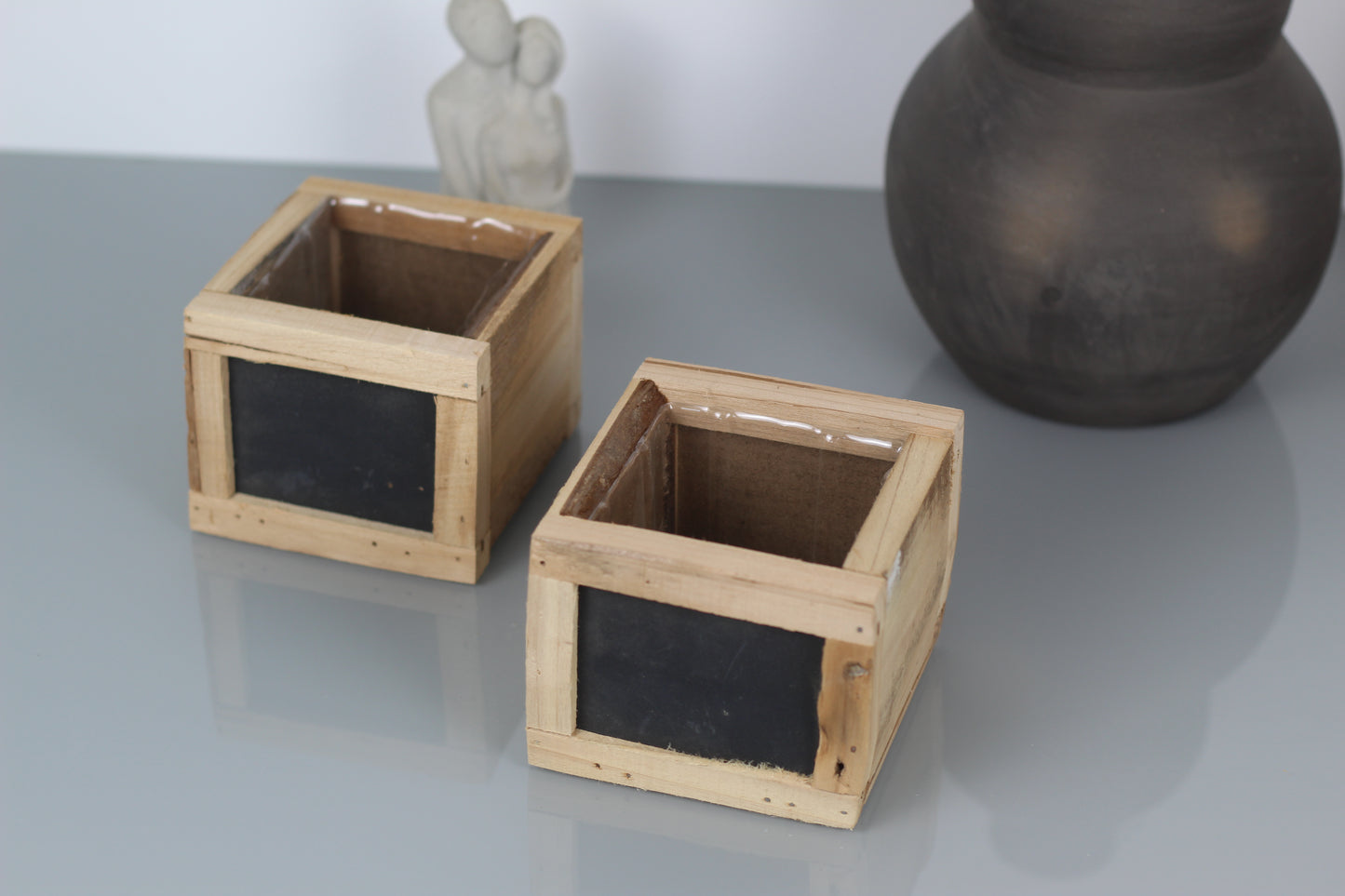 Holz Pflanzbox mit Tafel