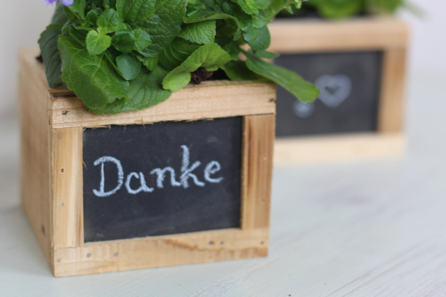 Holz Pflanzbox mit Tafel