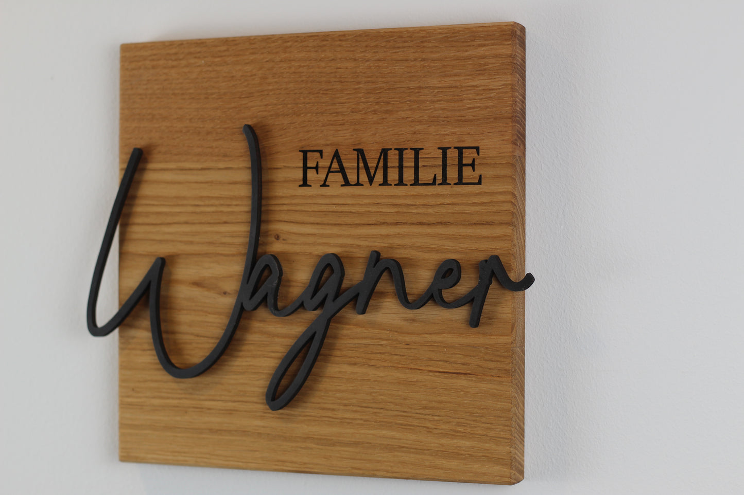 Personalisiertes Türschild, Familienschild aus Eiche