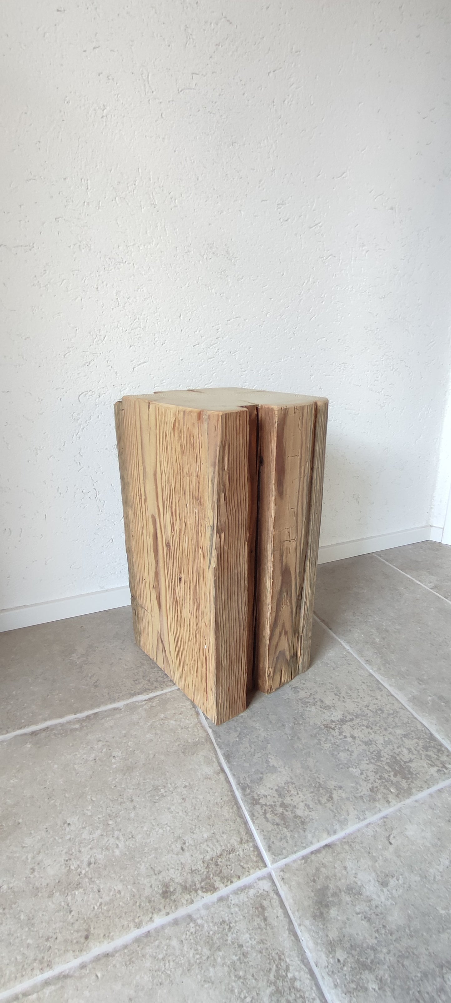 Holzklotz Hocker Altholz Holzblock