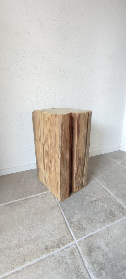 Holzklotz Hocker Altholz Holzblock