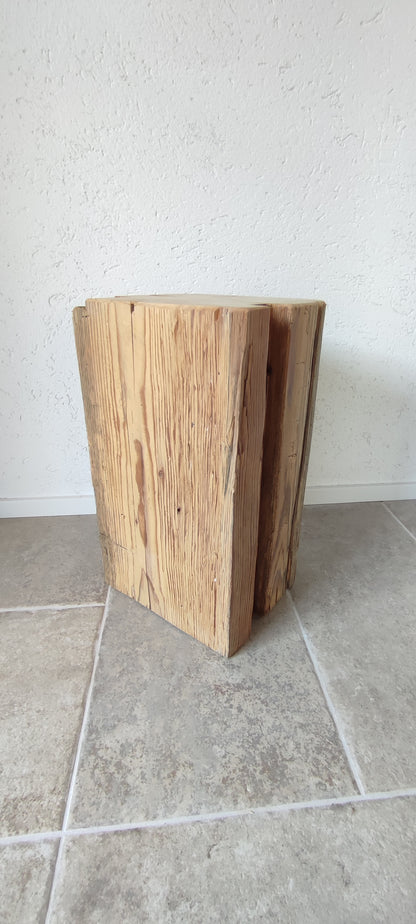 Holzklotz Hocker Altholz Holzblock
