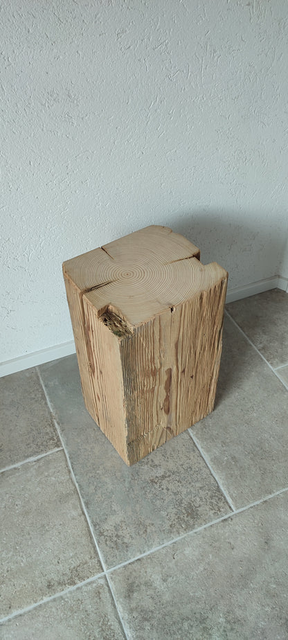 Holzklotz Hocker Altholz Holzblock