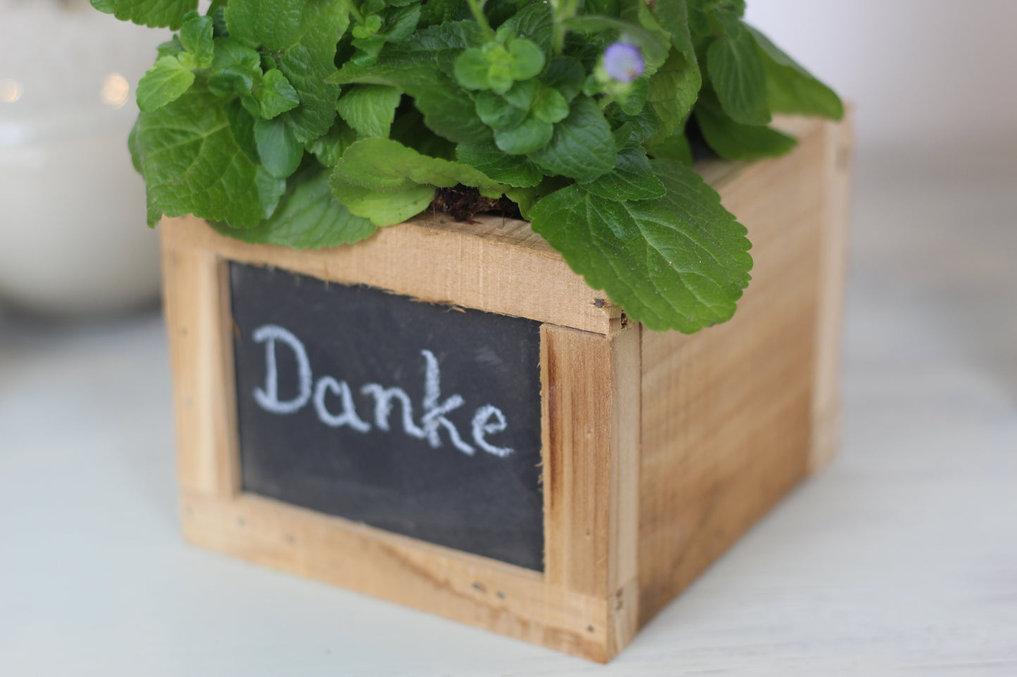 Holz Pflanzbox mit Tafel