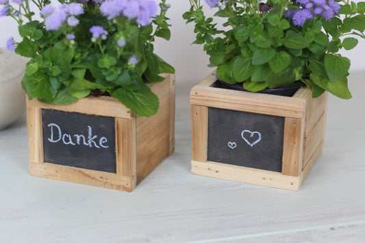 Holz Pflanzbox mit Tafel