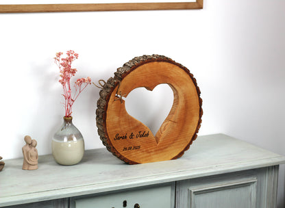 Personalisierte Baumscheibe                                                              Hochzeitsgeschenk, personalisiertes Geschenk, Jahrestag
