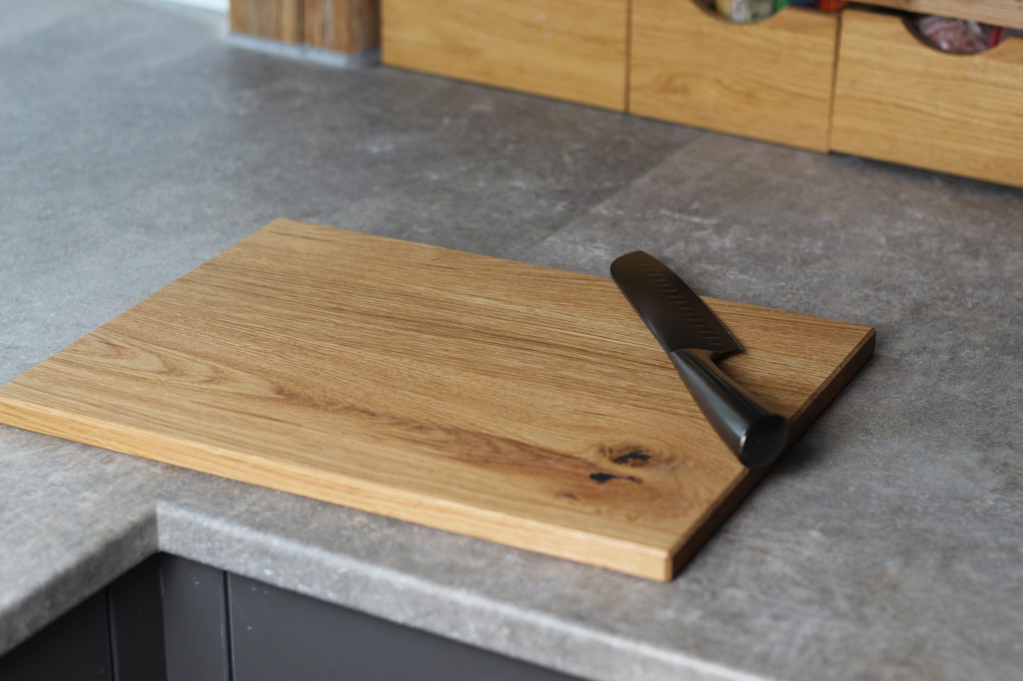 Holz Schneidebrett, Brotschneidebrett, Servierbrett, Eiche