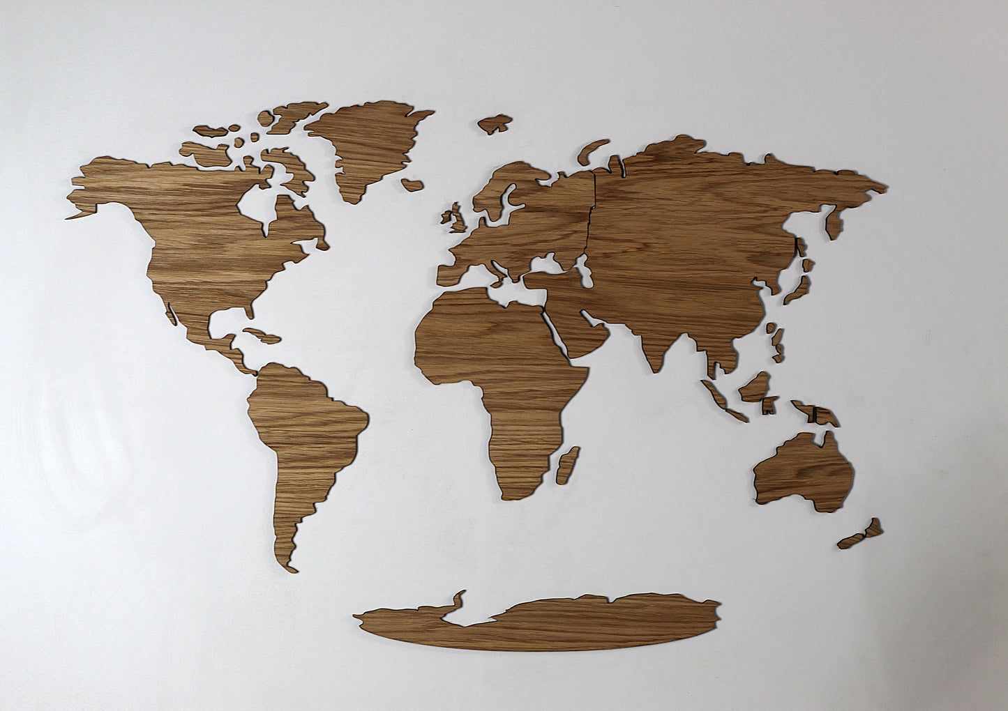 3D Weltkarte Holz, Wandkunst, Eichenholz