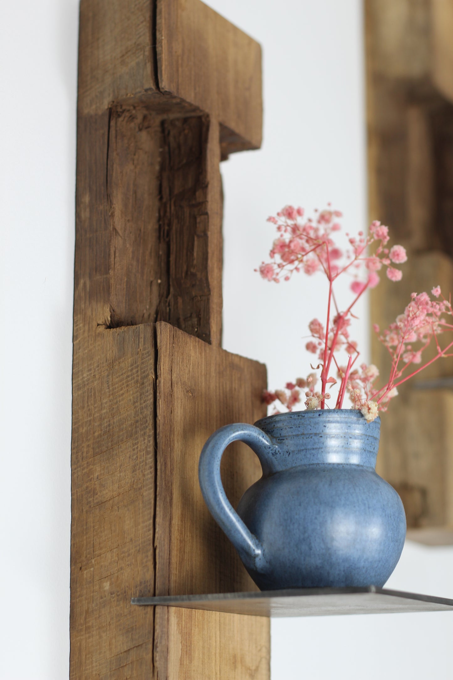 Wand Kerzenhalter, Eiche Altholz, 2er Set