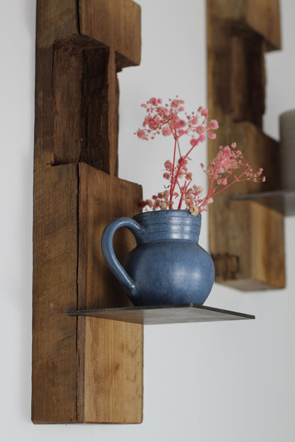 Wand Kerzenhalter, Eiche Altholz, 2er Set