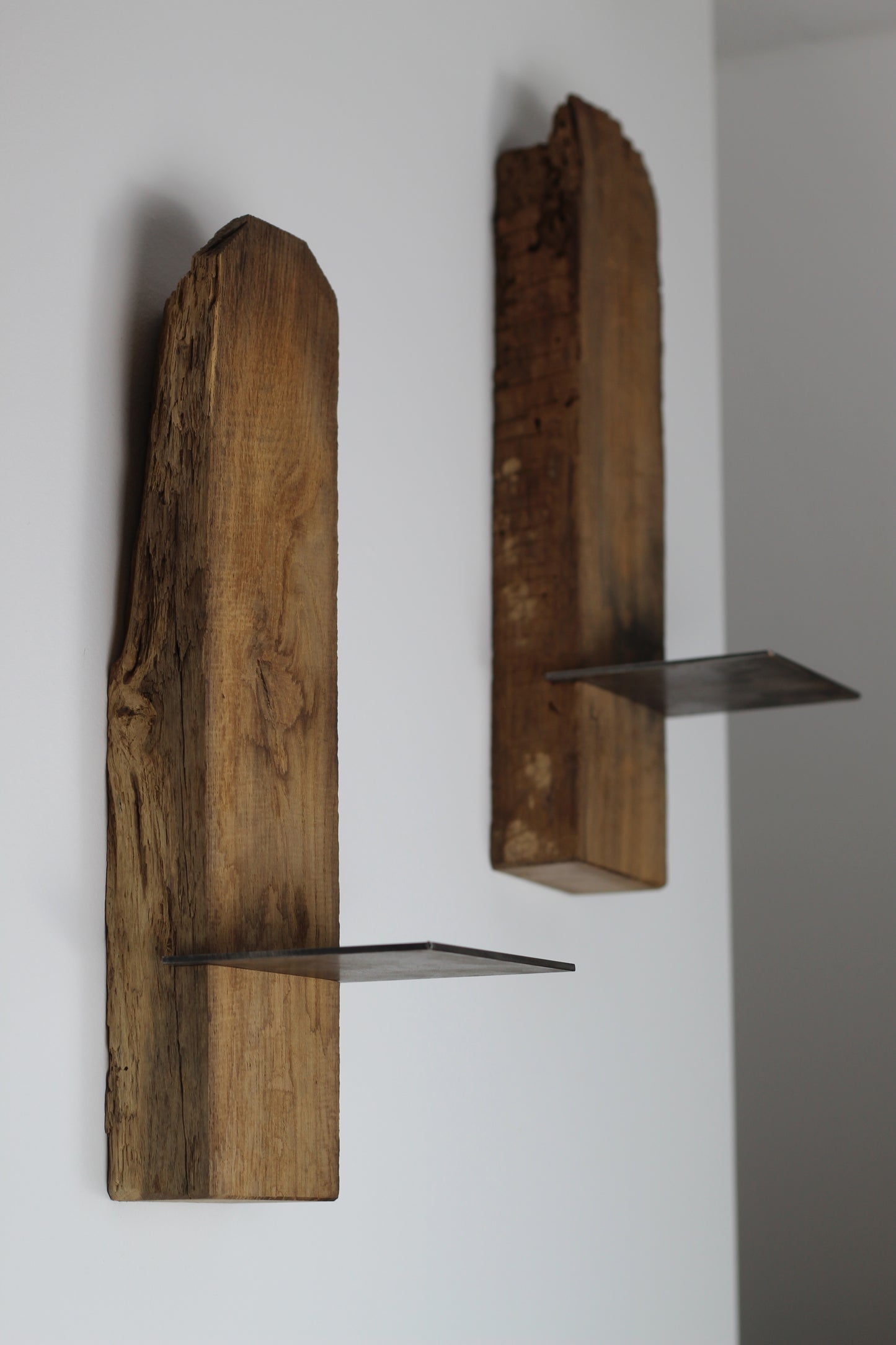 Wand Kerzenhalter, Eiche Altholz, 2er Set