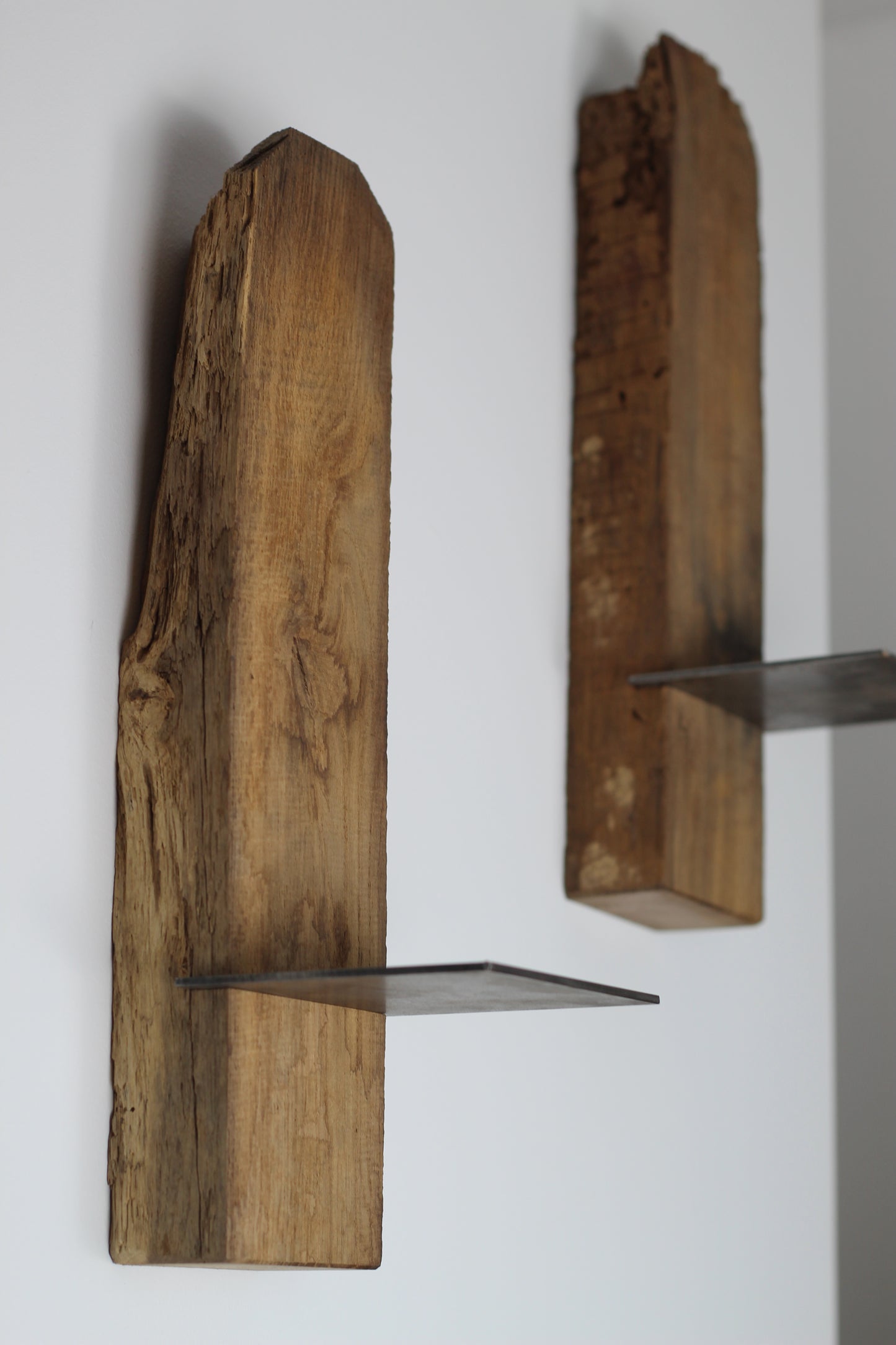 Wand Kerzenhalter, Eiche Altholz, 2er Set