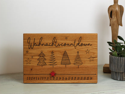 Weihnachtscountdown, Adventskalender Holz