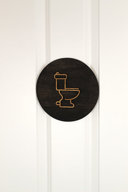 WC Schild Holz