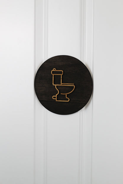 WC Schild Holz