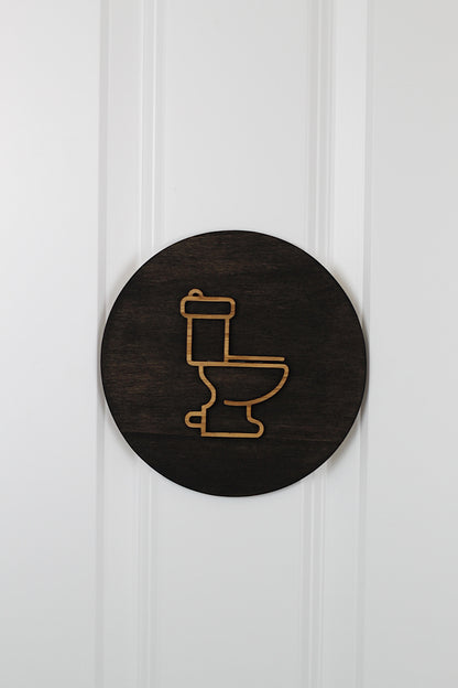 WC Schild Holz