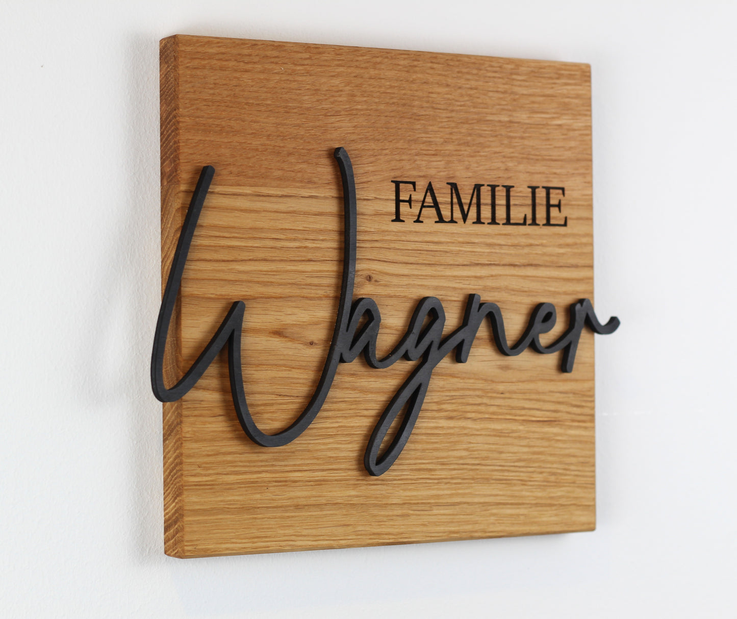 Personalisiertes Türschild, Familienschild aus Eiche