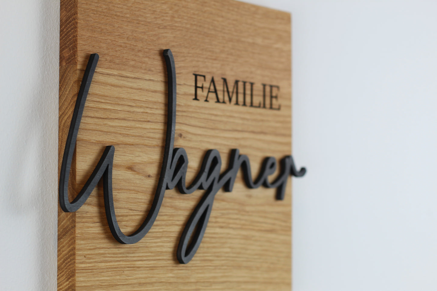 Personalisiertes Türschild, Familienschild aus Eiche