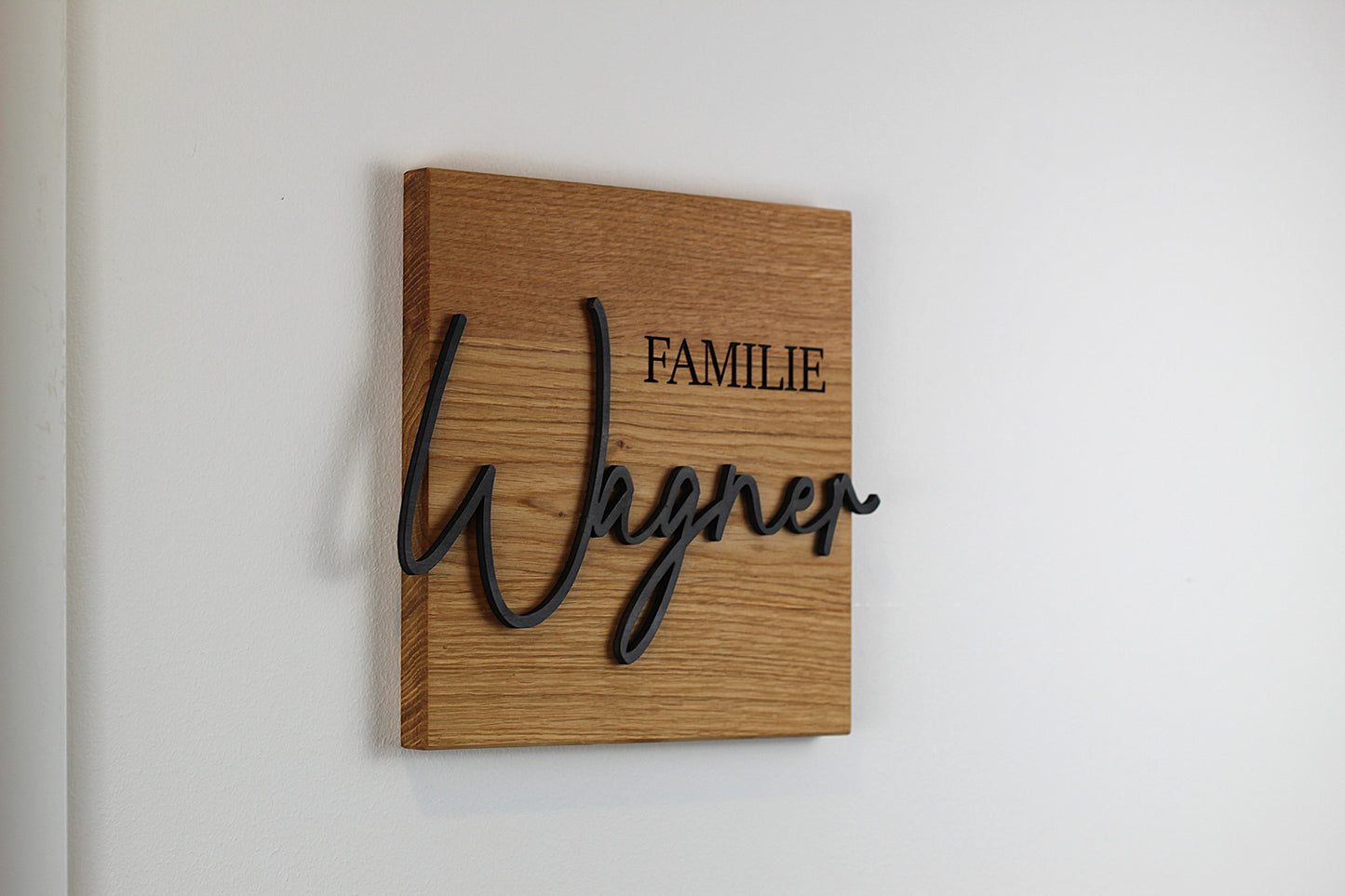 Personalisiertes Türschild, Familienschild aus Eiche