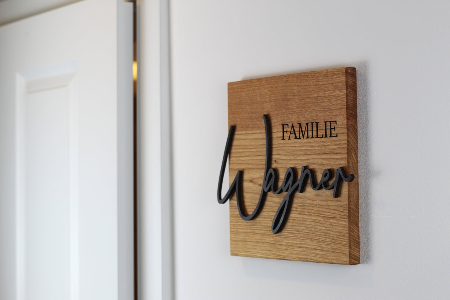 Personalisiertes Türschild, Familienschild aus Eiche