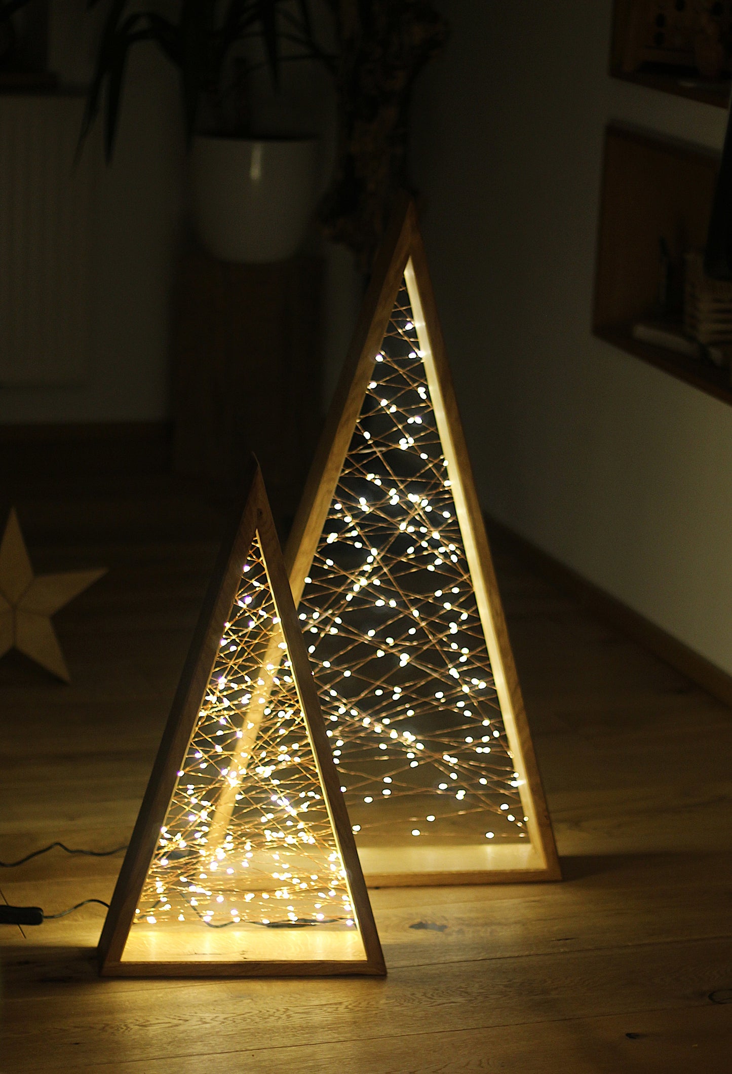 Weihnachtsbaum Holz mit Beleuchtung