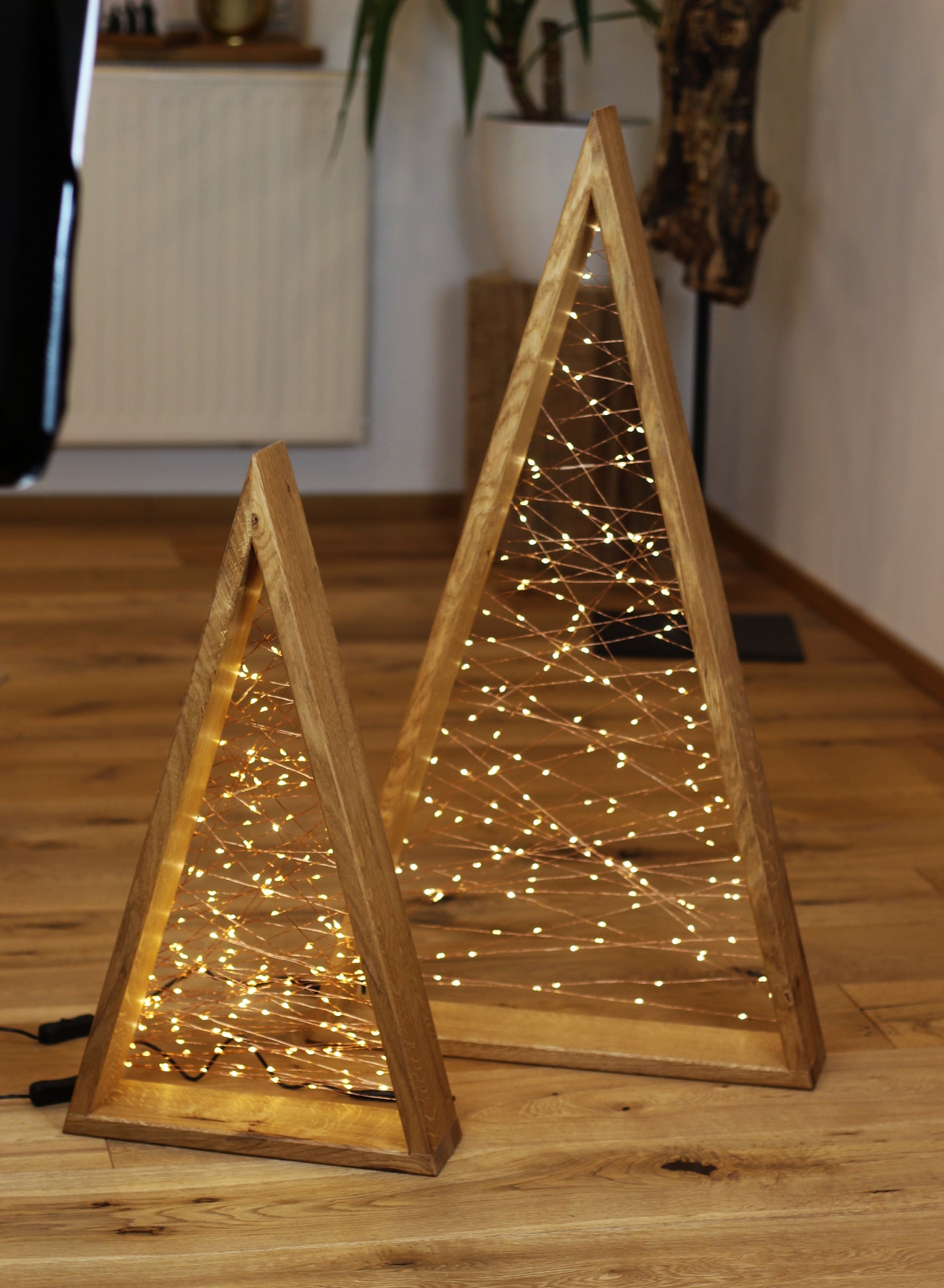 Weihnachtsbaum Holz mit Beleuchtung